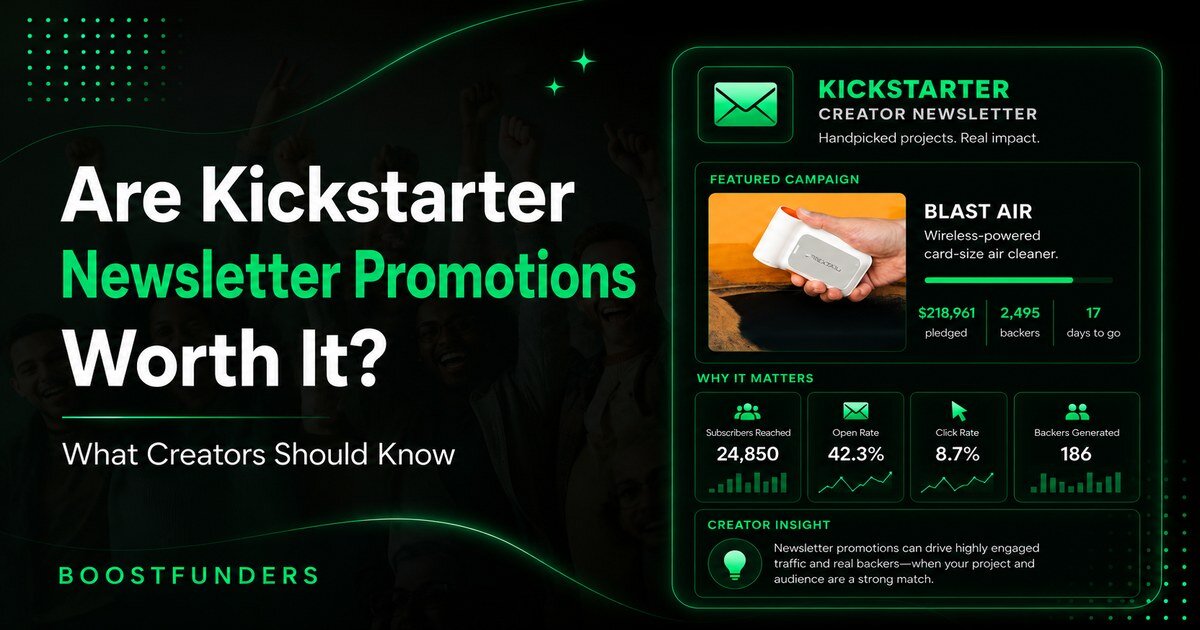 Are Kickstarter newsletter promotions worth it — creator reviewing campaign analytics